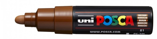 Маркер UNI "POSCA" PC-7M, 4,5-5,5 мм, наконечник пулевидный, цвет коричневый