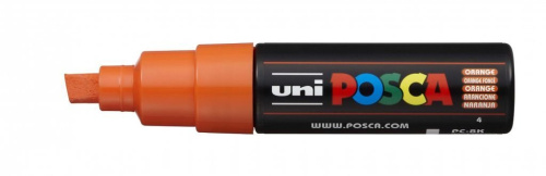 Маркер UNI "POSCA" PC-8K, до 8,0 мм, наконечник скошенный, цвет оранжевый