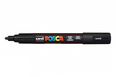 Маркер UNI "POSCA" PC-5M, 1,8-2,5 мм, наконечник пулевидный, цвет черный