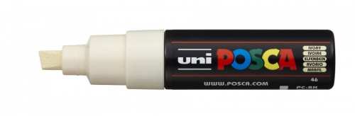 Маркер UNI "POSCA" PC-8K, до 8,0 мм, наконечник скошенный, цвет слоновая кость
