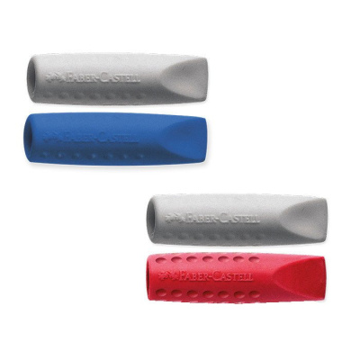 Набор ластиков-колпачков Faber-castell "Grip 2001" 2шт синий/серый