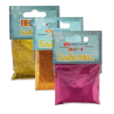 Блестки декоративные "Decola" размер 0,1 мм, 20 г, античное золото