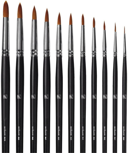 Кисть синтетика №5 круглая Альбатрос "Профи" длинная ручка