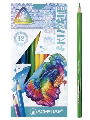 Набор карандашей цветные ACMELIAE "Classic Artmate" 12 цв. в картонном футляре