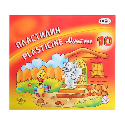Набор пластилина Гамма "Мультики" 10 цв со стеком, 200 гр