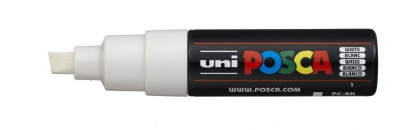 Маркер UNI "POSCA" PC-8K, до 8,0 мм, наконечник скошенный, цвет белый