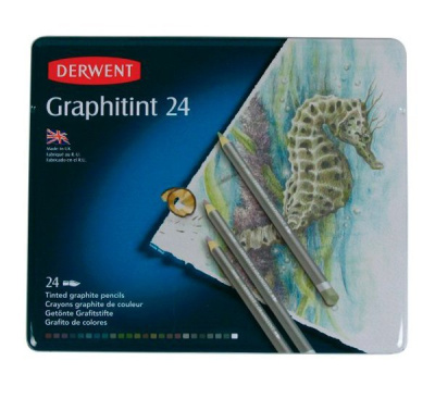 Набор карандашей акваграфитных Derwent "Graphitint" 24 шт в металле