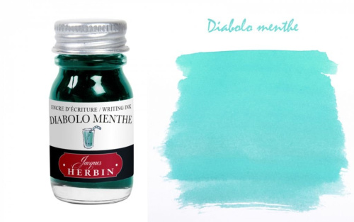 Чернила в банке Herbin, 10 мл, Diabolo menthe, Бирюзовый