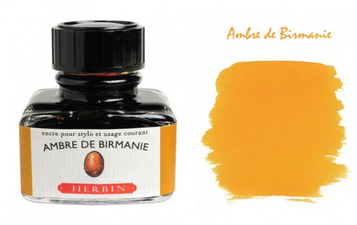 Чернила в банке Herbin, 30 мл, Ambre de Birmanie, Желто-коричневый