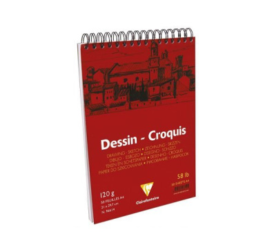 Блокнот для черчения и рисования Clairefontaine "Dessin Croquis" А4 50 л 120 г