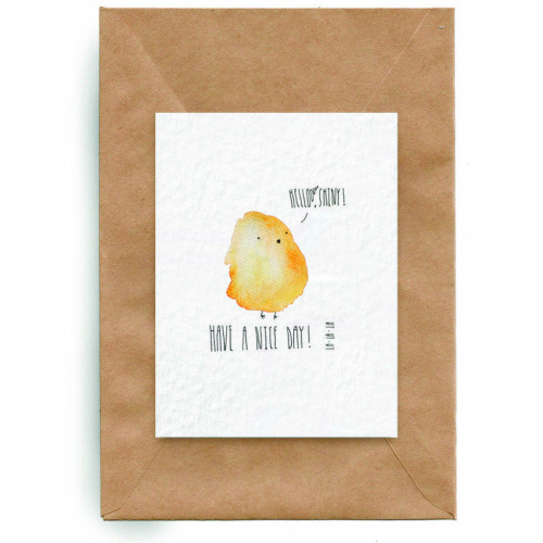 Открытка Yetti "Птичка have a nice day"