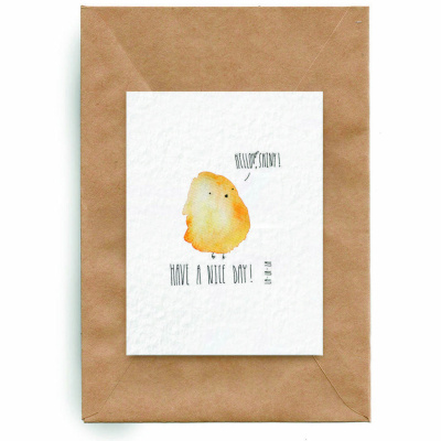 Открытка Yetti "Птичка have a nice day"