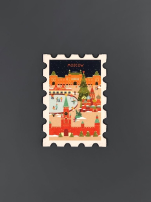 Магнит "Марка. Москва, зима"