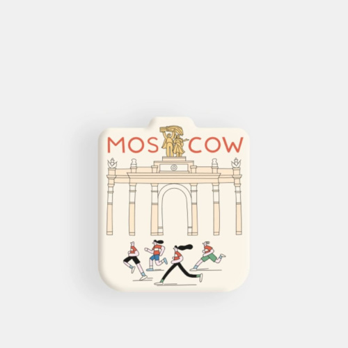 Стикер объемный "Москва. ВДНХ и бегуны"