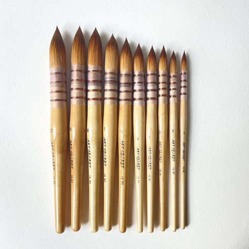 Кисть синтетика Taklon 6 Art Secret, короткая ручка, французское крепление, 15RT