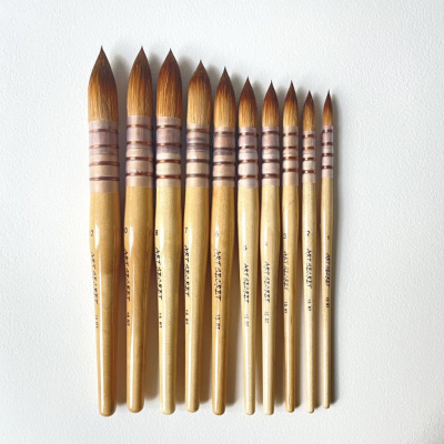 Кисть синтетика Taklon 7 Art Secret, короткая ручка, французское крепление, 15RT