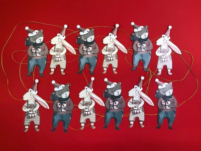 Гирлянда "Зайка и Медвежонок"