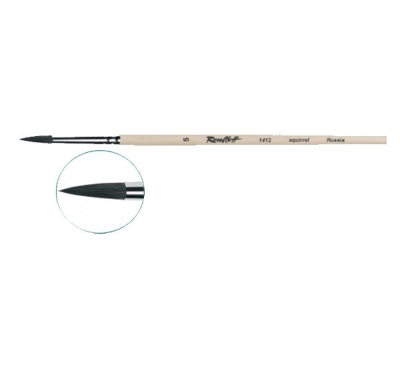 Кисть белка №4 круглая Roubloff "1412" длинная ручка п/лак
