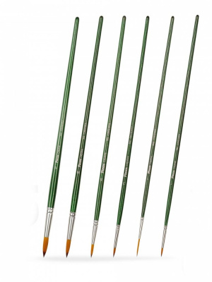 Набор кистей синтетика Pinax "CREATIVE" круглые 6 шт, длинная ручка