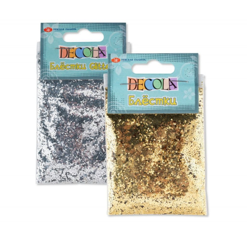 Блестки декоративные "Decola" размер 1 мм, 20 г, серебро