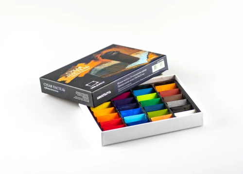 Набор сухой пастели Малевичъ квадратные мелки-половинки, 24 цвета