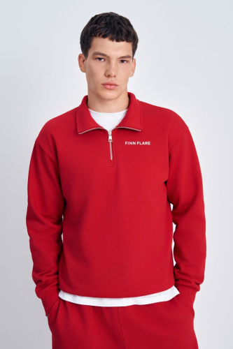 Толстовка на молнии с воротником-стойкой