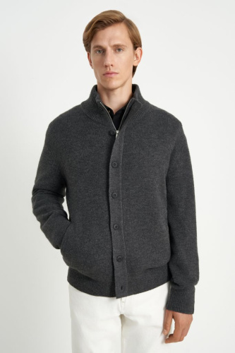 Кардиган с воротником-стойкой