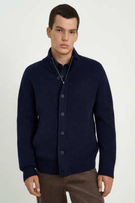 Кардиган с воротником-стойкой