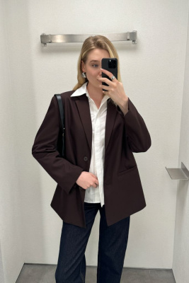 Рубашка из хлопка с отложным воротником