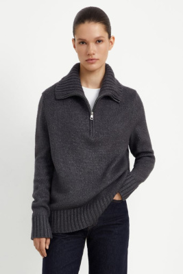 Джемпер с молнией и воротником-стойкой