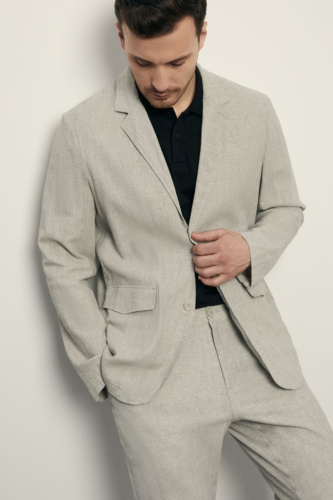 Однобортный пиджак с добавлением льна