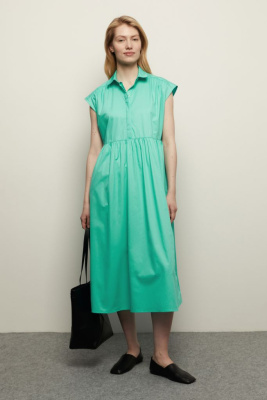 Платье из хлопка с отложным воротником