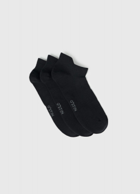 Короткие носки с поддержкой стопы, 3 пары, Черный