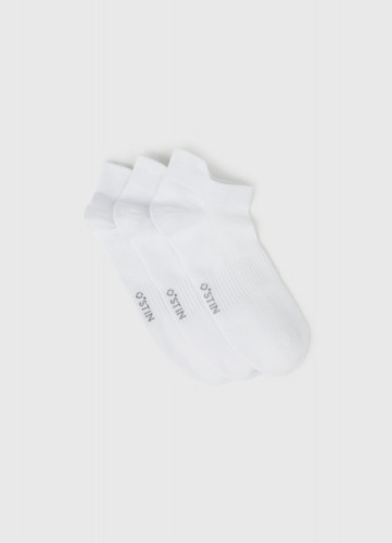 Короткие носки с поддержкой стопы, 3 пары, Белый