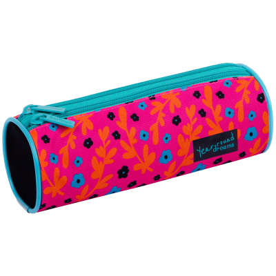 Пенал-тубус 2 отделения Berlingo "Pink pattern" 210*70 мм, полиэстер