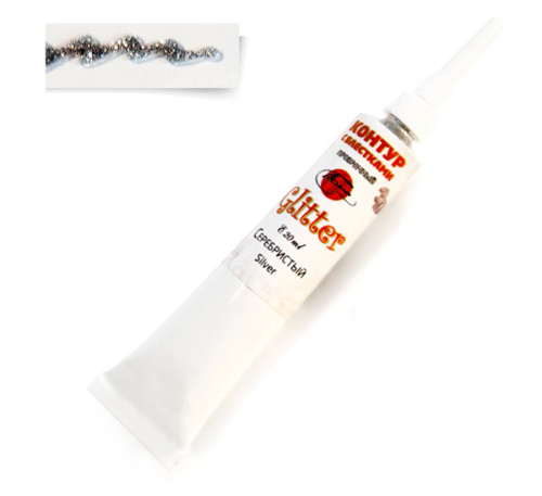 Контур универсальный Таир "Глиттер" 20 мл с блёстками Серебристый