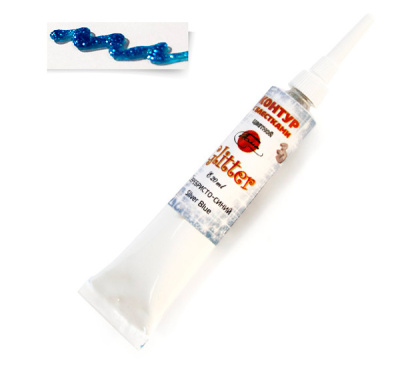 Контур универсальный Таир "Глиттер" 20 мл с блёстками Серебристо-синий