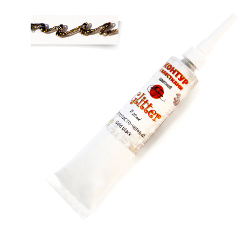 Контур универсальный Таир "Глиттер" 20 мл с блёстками Золотисто-черный