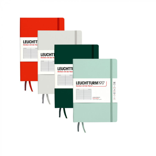 Блокнот в линейку Leuchtturm1917 "Natural Colors" 14,5x21 см 125 л, твердая обложка, цвет: Зеленый