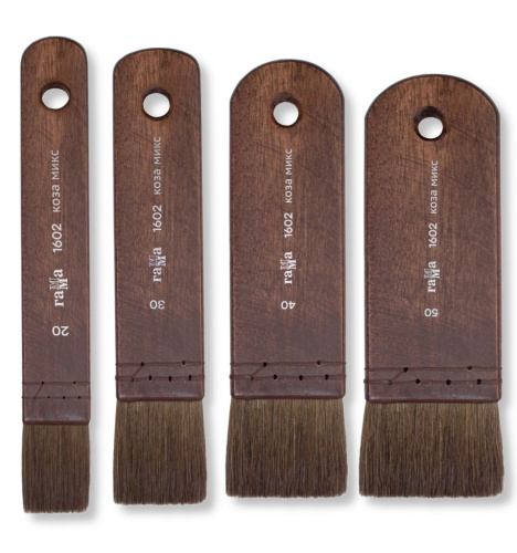 Кисть-хейк коза микс Гамма, №30, короткая ручка