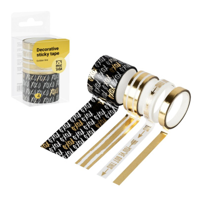 Набор клейких декоративных лент MESHU "Golden line", 4 шт