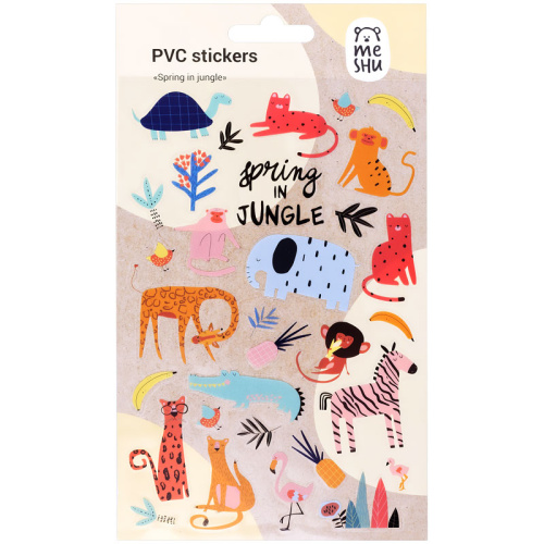 Наклейки ПВХ MESHU "Spring in jungle", 10*21см, 31 наклейка