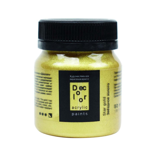 Акрил ТАИР "Деколор" 50 мл, Золото Звездное