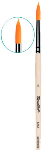 Кисть синтетика №00 круглая Roubloff "1212" ручка длинная п/лак