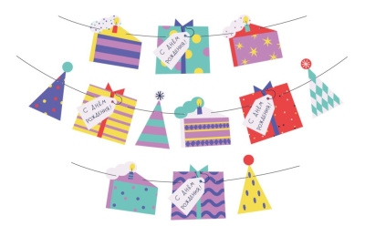 Гирлянда "Тортики и подарки"