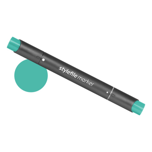 Маркер двухсторонний на спиртовой основе Stylefile №608 зеленый мятный светлый