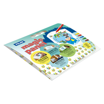 Набор для рисования MILAN: фломастеры легкосмываемые 5цв, клеенка для рисования, 5 трафаретов в карт