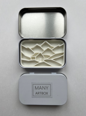 Палетка для красок "Гренландия" 9х6 см, цвет белый, пластик белый