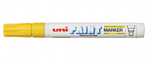 Маркер-краска Uni "Paint" PX-20, 2,2-2,8 мм, алюминиевый корпус, желтый