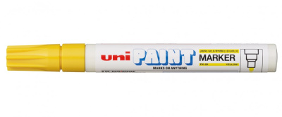 Маркер-краска Uni "Paint" PX-20, 2,2-2,8 мм, алюминиевый корпус, желтый